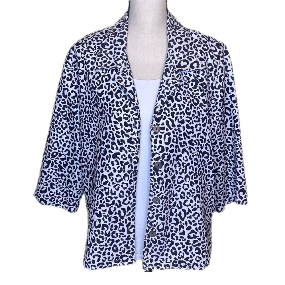 Toni Marie Black & White Shirt/Jacket Size Petite M